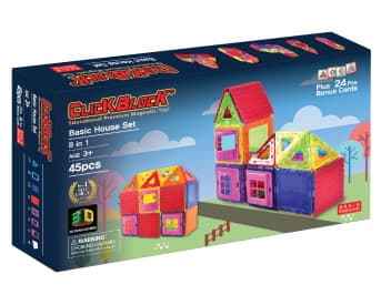 Click Block_ Magnet educational toy 2D BasicHouse Set 45pcs
